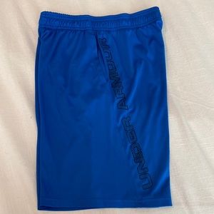 Youth Under Armour blue loose fit athletic shorts